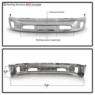 Spyder Dodge Ram 1500 14-18 Bottom w/Sensor w/Fog Light Hole Front Bumper - Chrome (OEM 68160857AA)