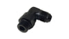 Vibrant -6AN Male Flare to Male -6AN ORB Swivel 90 Degree Adapter Fitting - Anodized Black