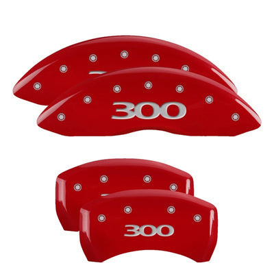 MGP 4 Caliper Covers Engraved Front & Rear 300 Red finish silver ch