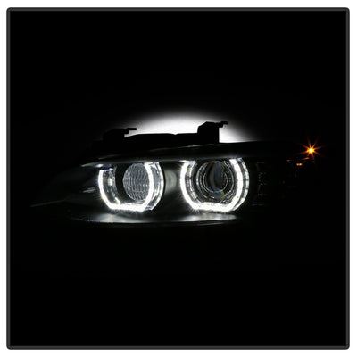 Spyder 08-10 BMW F92 3 Series Projector Headlights - LED DRL - Black (PRO-YD-BMWE9208-DRL-BK)