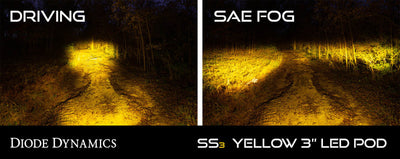 Diode Dynamics SS3 LED Pod Sport - Yellow Flood Standard (Pair)