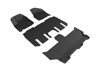 3D MAXpider 2017-2020 Chrysler Pacifica/Voyager Kagu 1st & 2nd & 3rd Row Floormats - Black