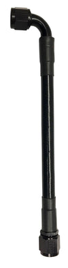 Fragola -6AN Ext Black PTFE Hose Assembly Straight x 90 Degree 12in
