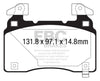 EBC 14+ Chevrolet Corvette Stingray (C7) 6.2 (Z51 Performance Package) Bluestuff Front Brake Pads