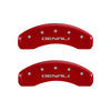 MGP 4 Caliper Covers Engraved Front & Rear Denali Red finish silver ch