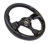 NRG Reinforced Steering Wheel (320mm) Blk w/Gloss Black Trim